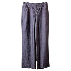 Chico's Size 1.5 Short Medium Linen Blend High Rise Wide Leg Pants (2931)